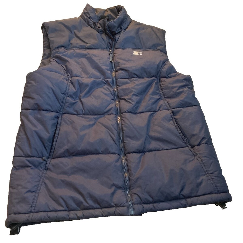 Starter Men's Puffer Vest Medium 38/40 Navy – Down Insulated Outerwear